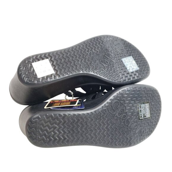Skechers Womens Size 9.5 Black Open-Toe Wedge Slide Sandals - Picture 8 of 9